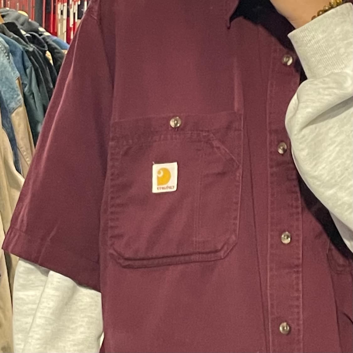 [IM] carhartt 칼하트 버건디 반팔셔츠 상품이미지4