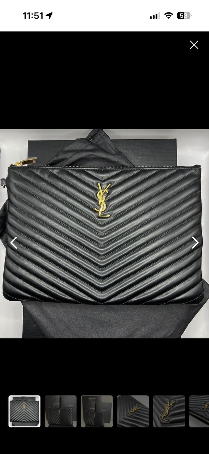 생로랑 마틀라세 클러치 블랙 금장 상품이미지2