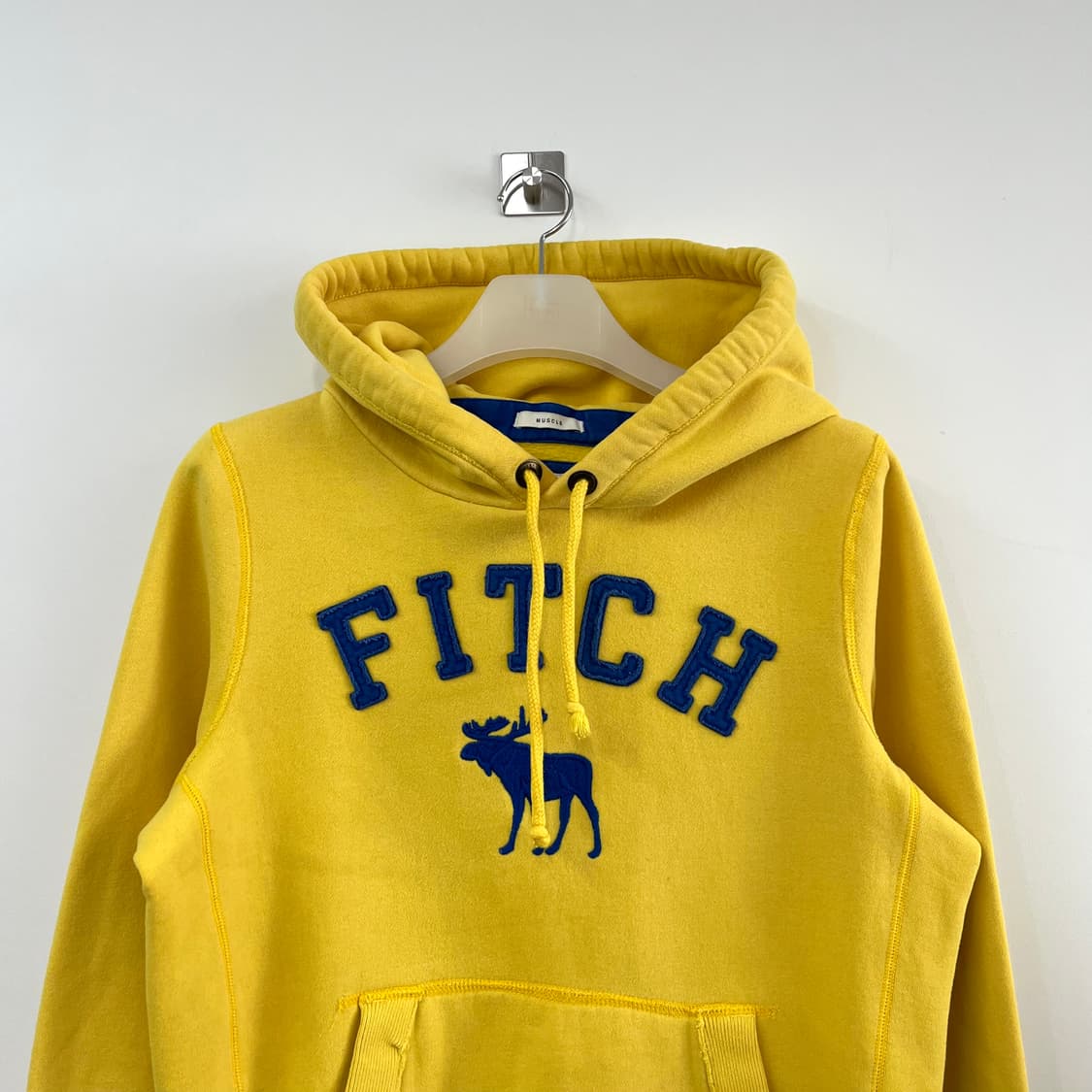 아베크롬비 자수로고 옐로우 후드티 상품이미지4