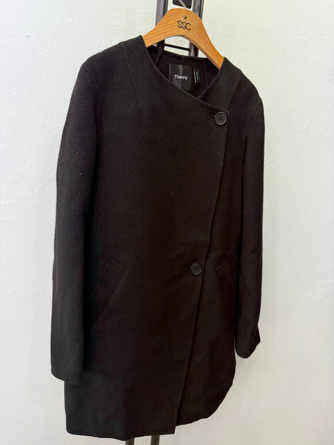 정품) Theory 띠어리 여성 블랙 코트 S 상품이미지2