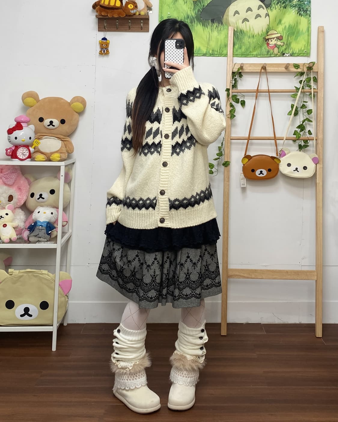 ꒰ঌ 페어아일 니트 가디건 세트 ໒꒱ 상품이미지1