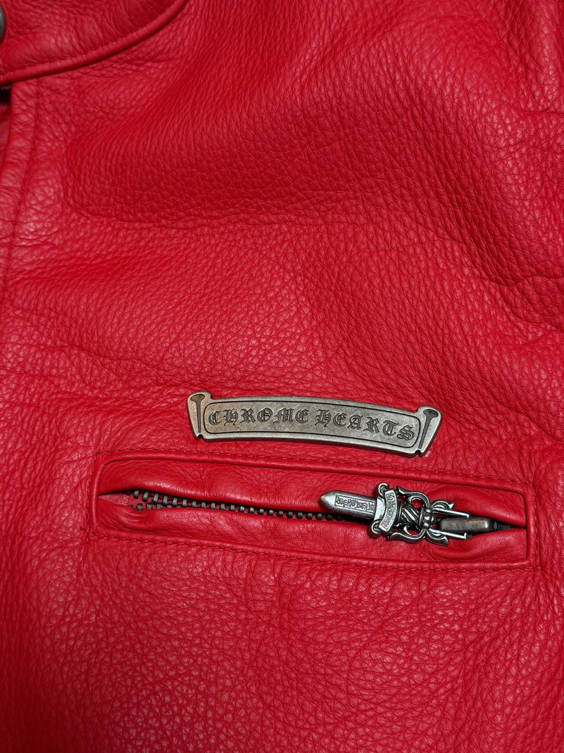 크롬하츠 레더자켓 레드 상품이미지1