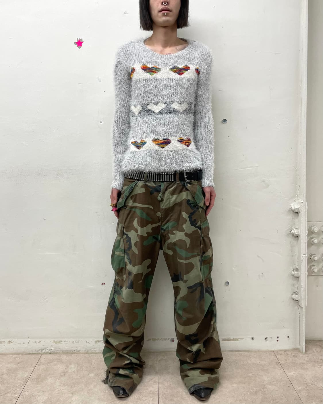 Heart Patchwork Fur Knit  상품이미지3