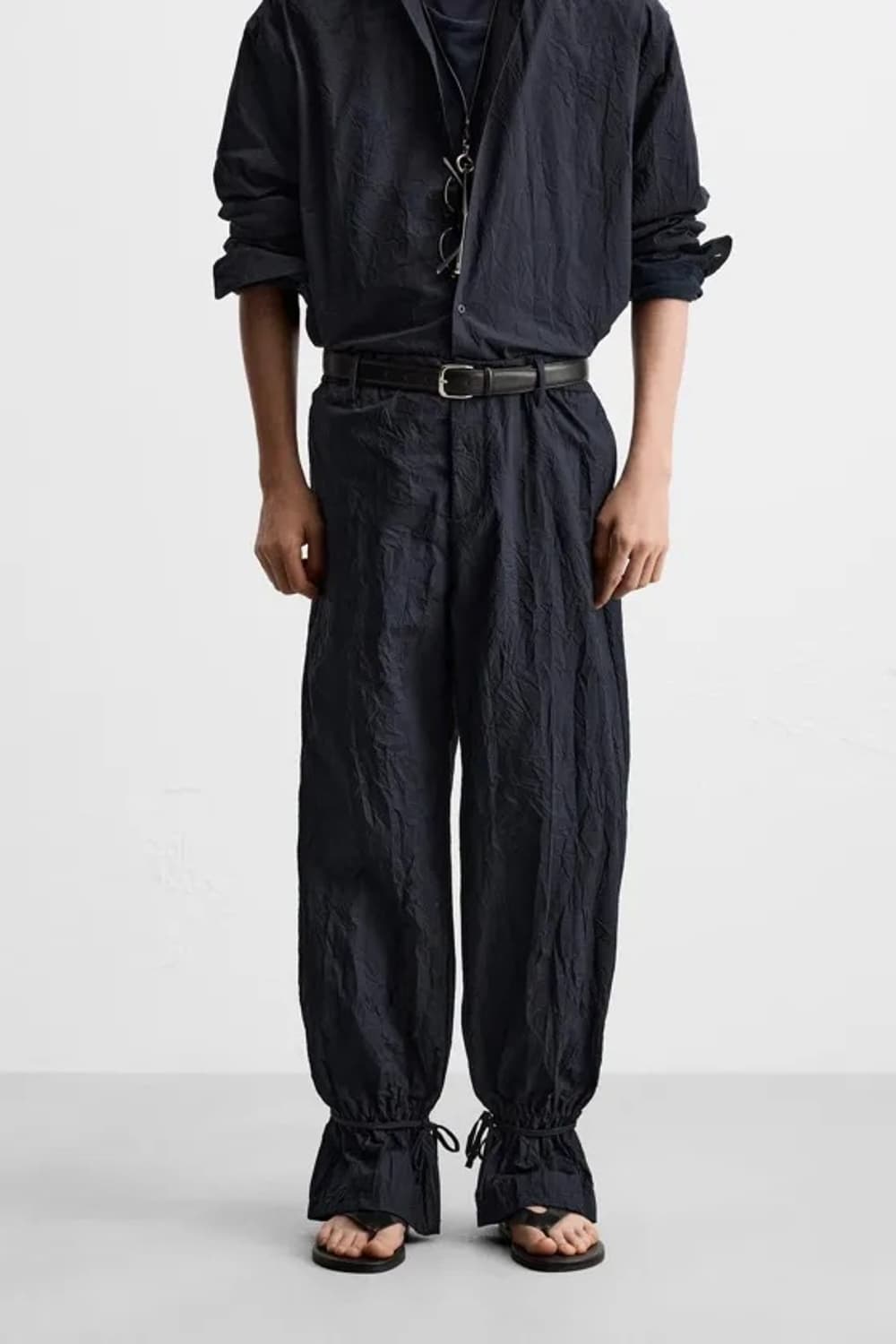 자라 주름 혼방팬츠  상품이미지3