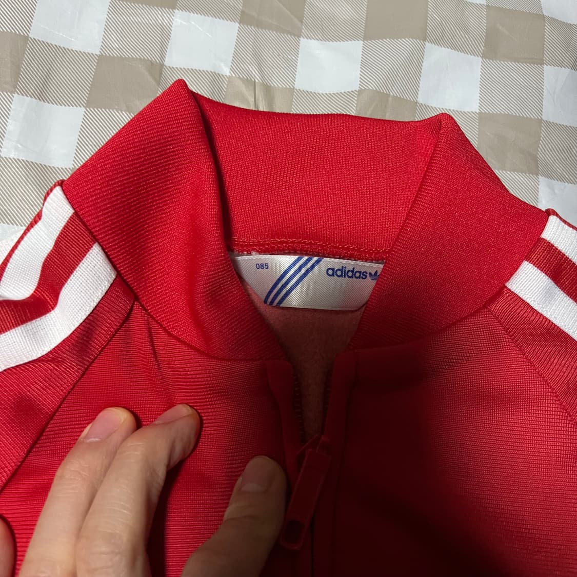 아디다스 슈퍼걸 져지 레드 85 삼선 트랙탑 집업 Y2K 상품이미지2