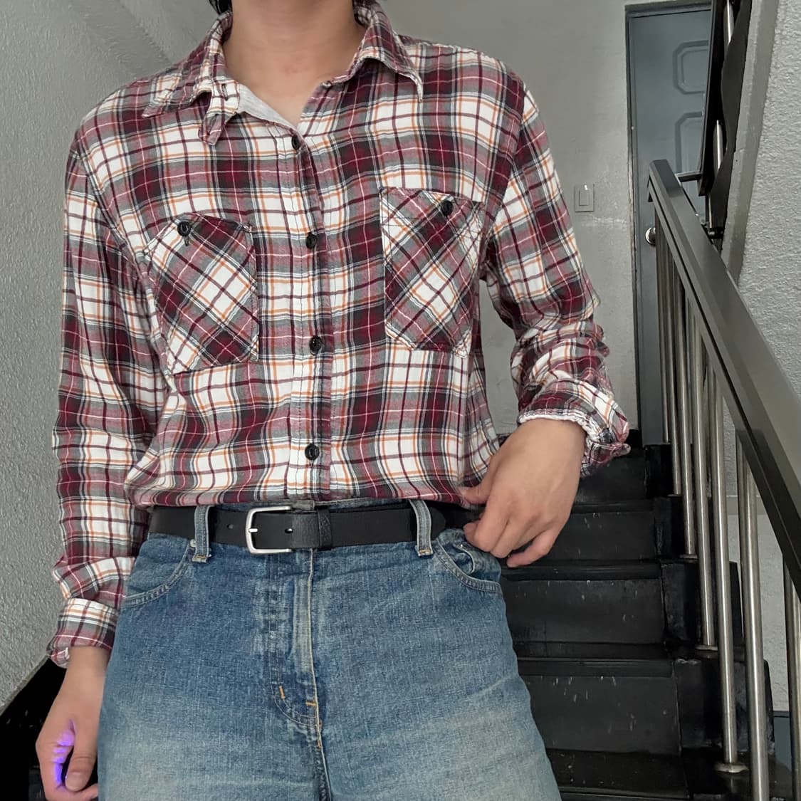 EDWIN Over Works Factory Check Shirt 상품이미지1