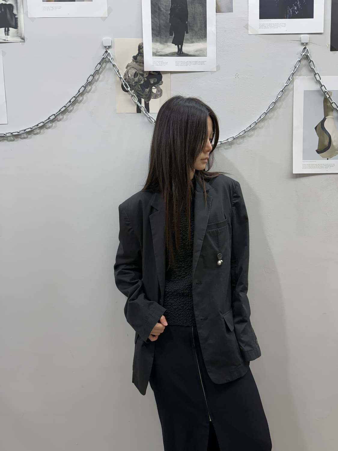 혜인서 블랙 시드 참 블레이저 상품이미지5