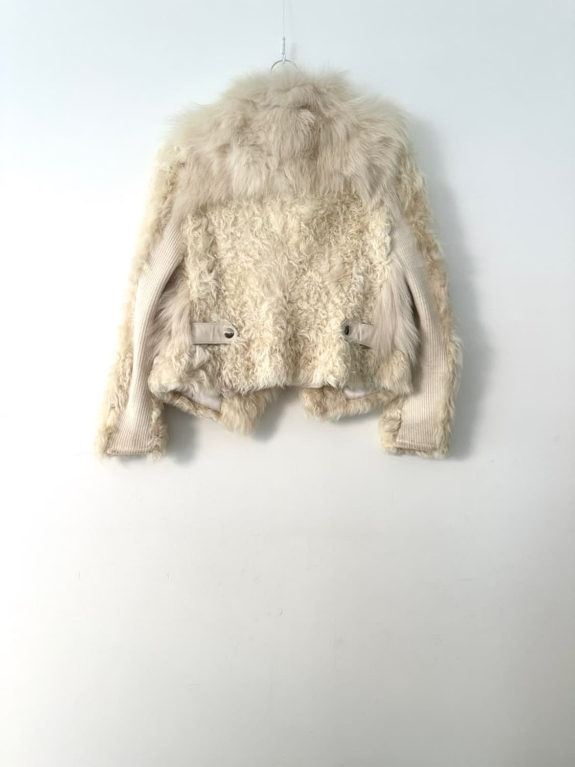 Curly fur strap jacket / ivory 상품이미지4