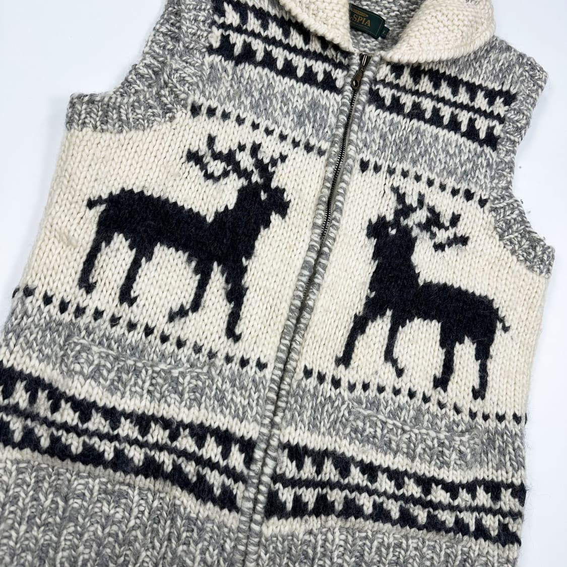 JPN 재팬빈티지 클래식 코위찬 니트 베스트 조끼 L 상품이미지4