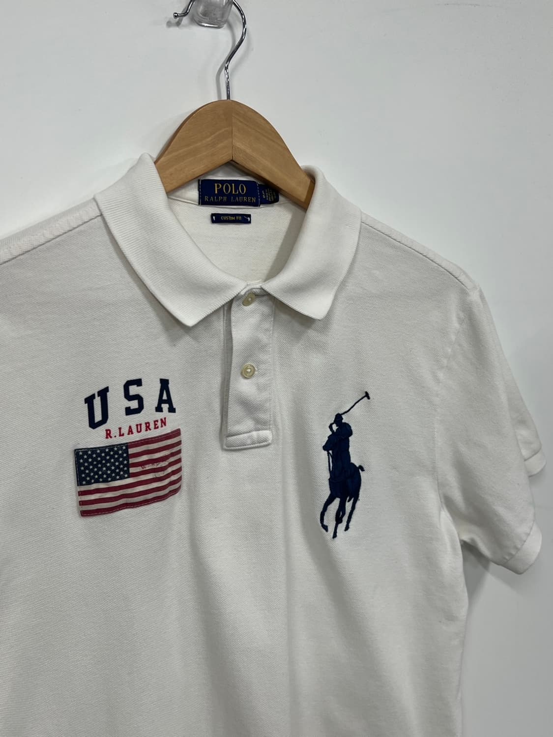 폴로 랄프로렌 빈티지 미국 성조기 USA 빅포니 반팔 티셔츠 상품이미지3