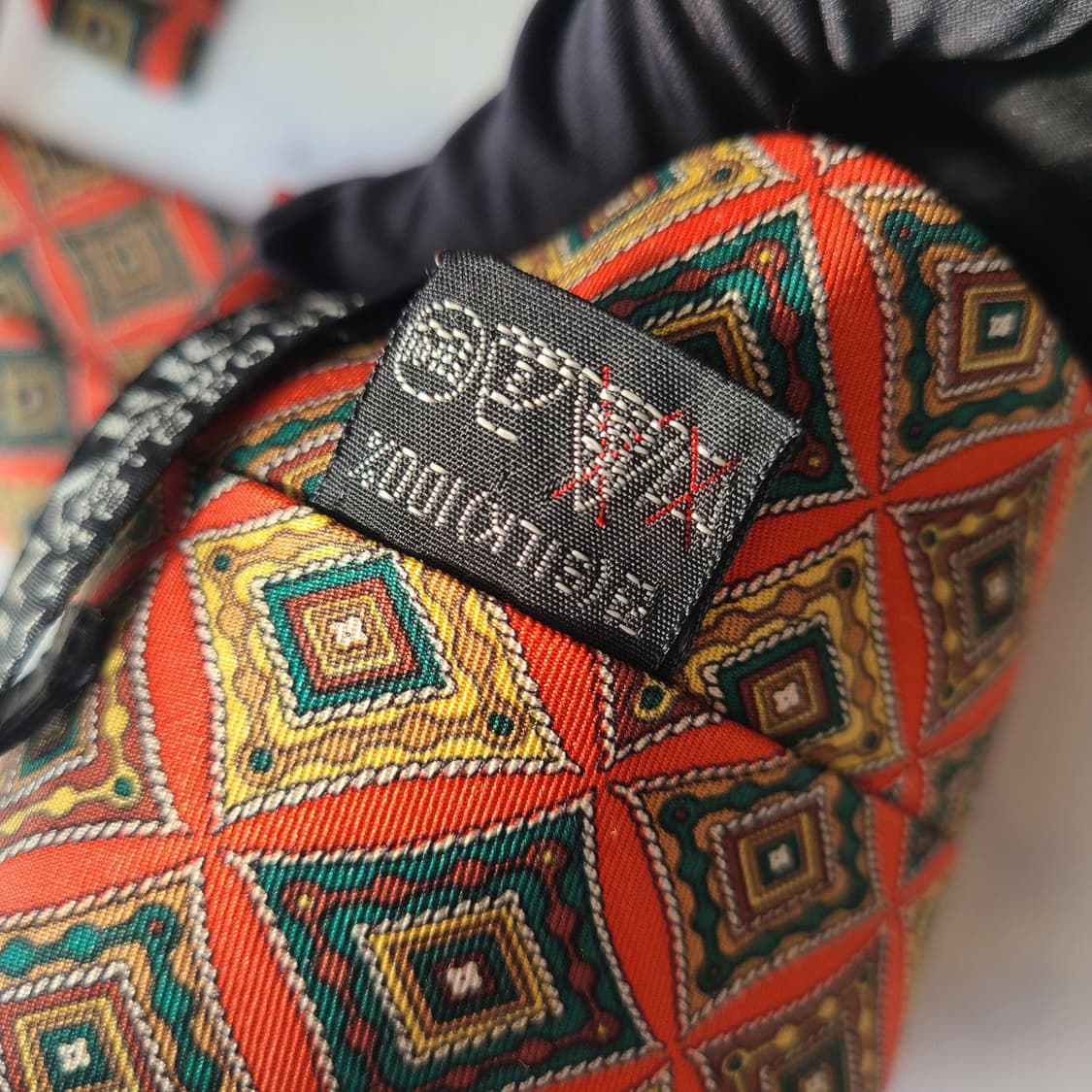 니나리치 실크 오렌지 기하 패턴 넥타이 8.9cm A+~A등급 E709 상품이미지9