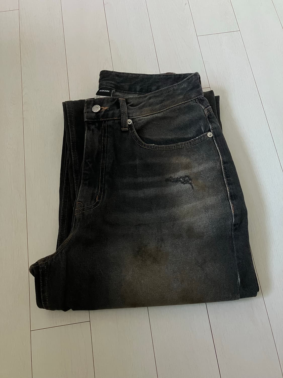 아캄 더티 워시드 데님 팬츠 1size 상품이미지4