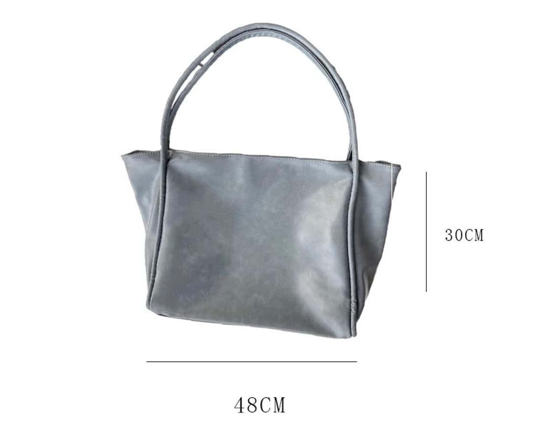 로웨어 글로시 레더 스퀘어 토트백 상품이미지5