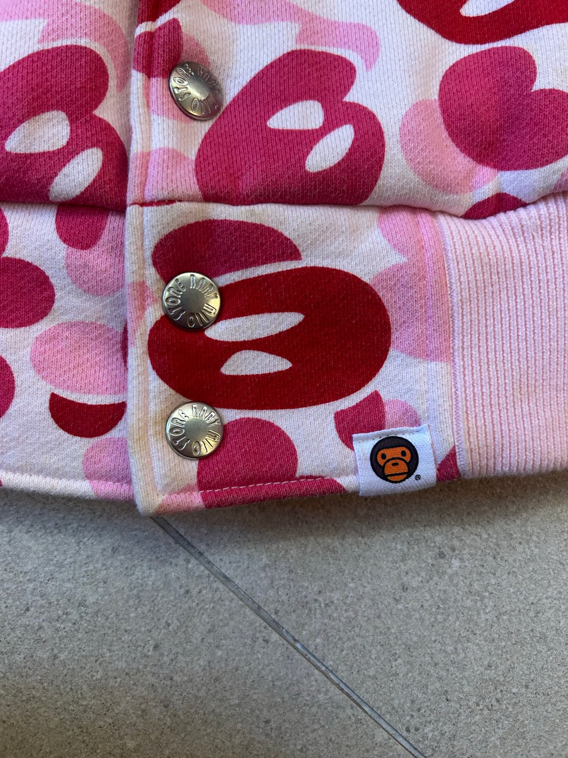 베이프 마일로 핑크 바시티 자켓 상품이미지4