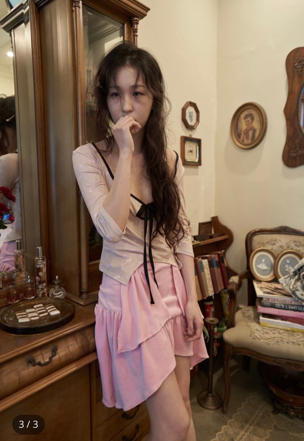 카나제이 리본프린팅 탑 상품이미지5