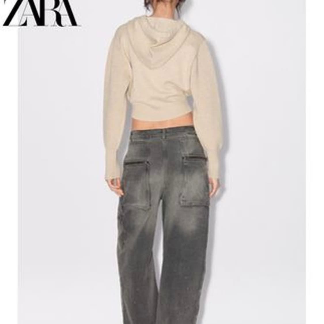 자라 크롭 후드 니트 집업 S 상품이미지3