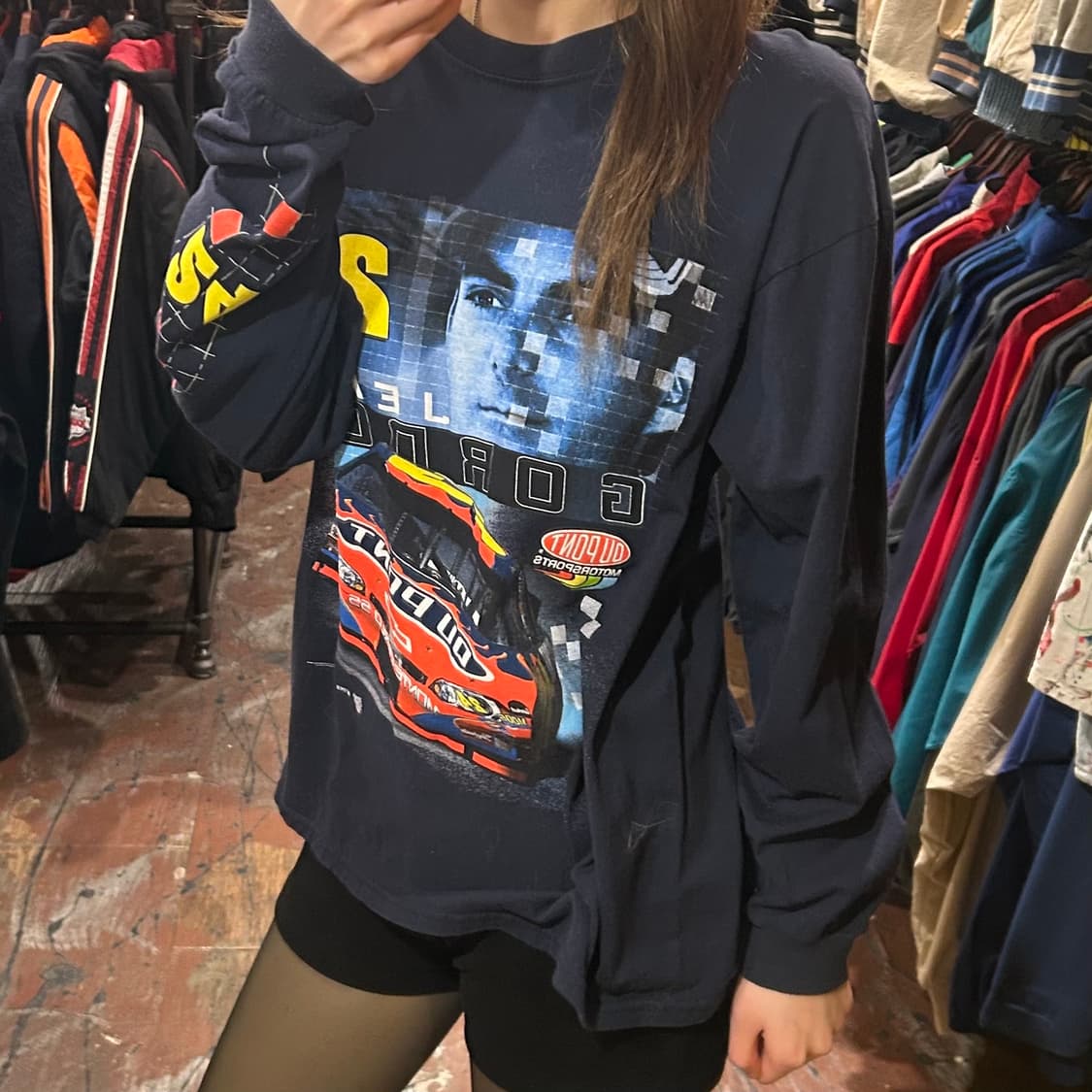 [HI] 나스카 레이싱 그래픽 롱슬리브 네이비 상품이미지3