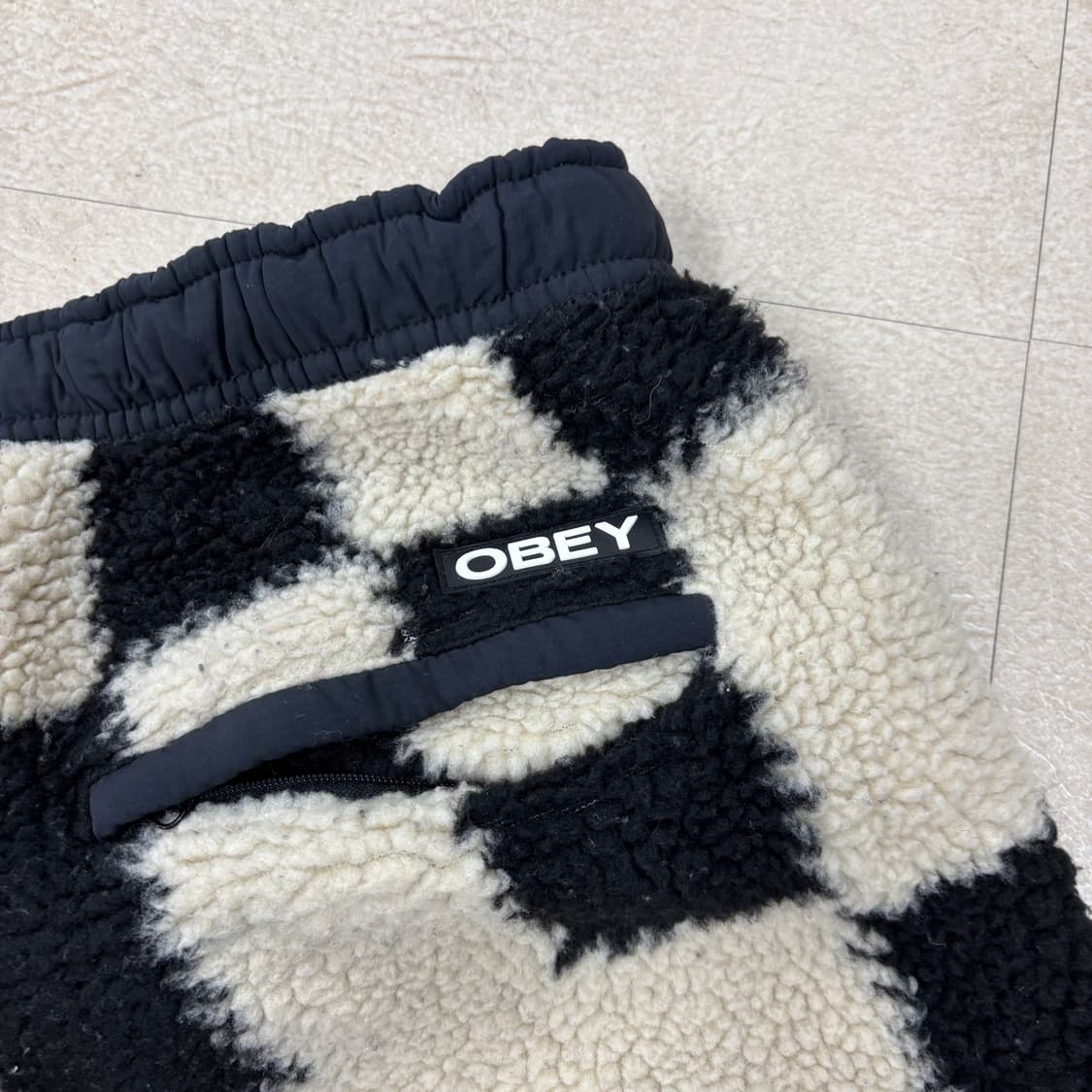 오베이 체커보드 플리스 팬츠 상품이미지5