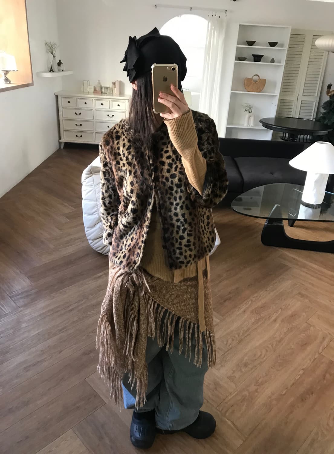 vintage pattern fur jacket 상품이미지1