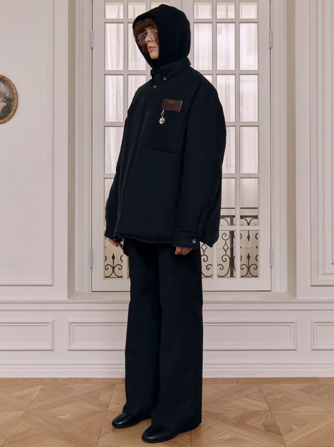 [M] STU 구스 다운 셔츠 자켓 패딩 블랙 STU OFFICE 상품이미지1