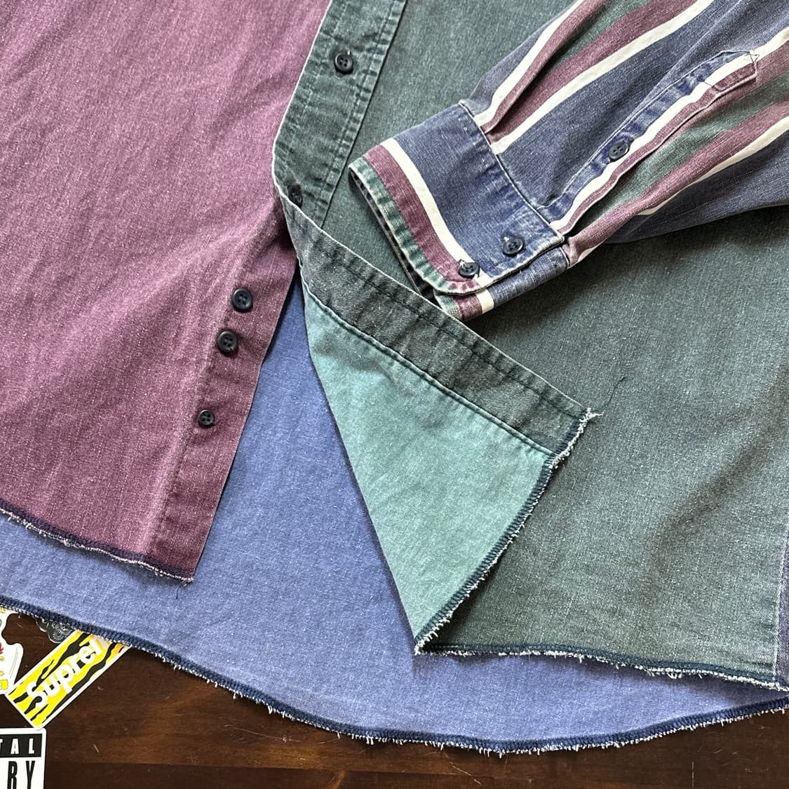 90s USA 랭글러 컬러블록 웨스턴 셔츠 17X34 상품이미지4