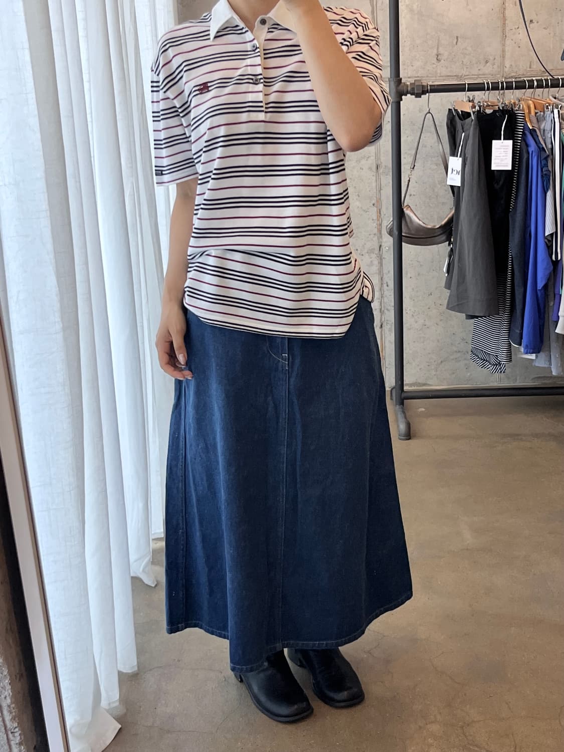버버리 버건디 로고 티셔츠  상품이미지10