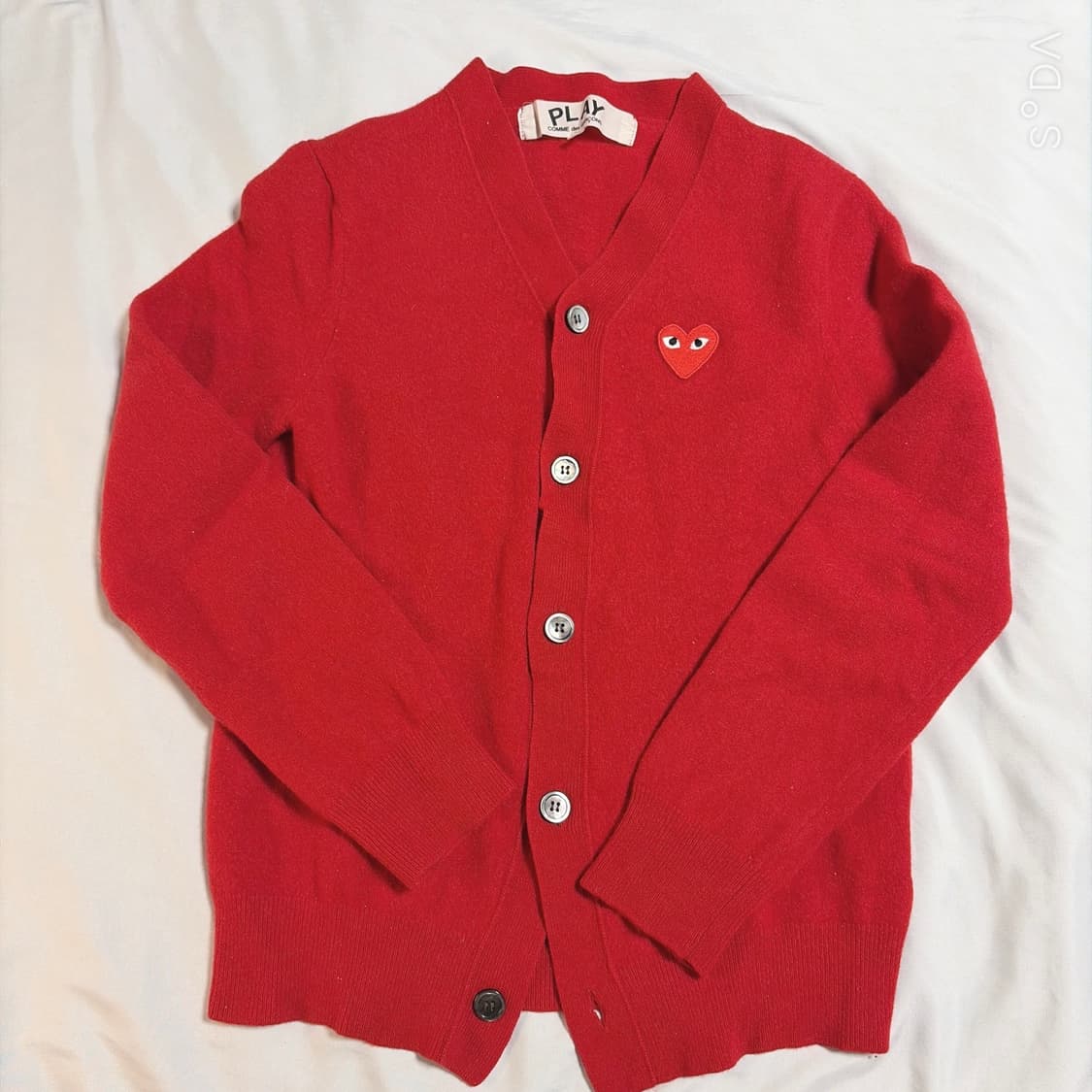 꼼데가르송 레드 하트 가디건 L 상품이미지1