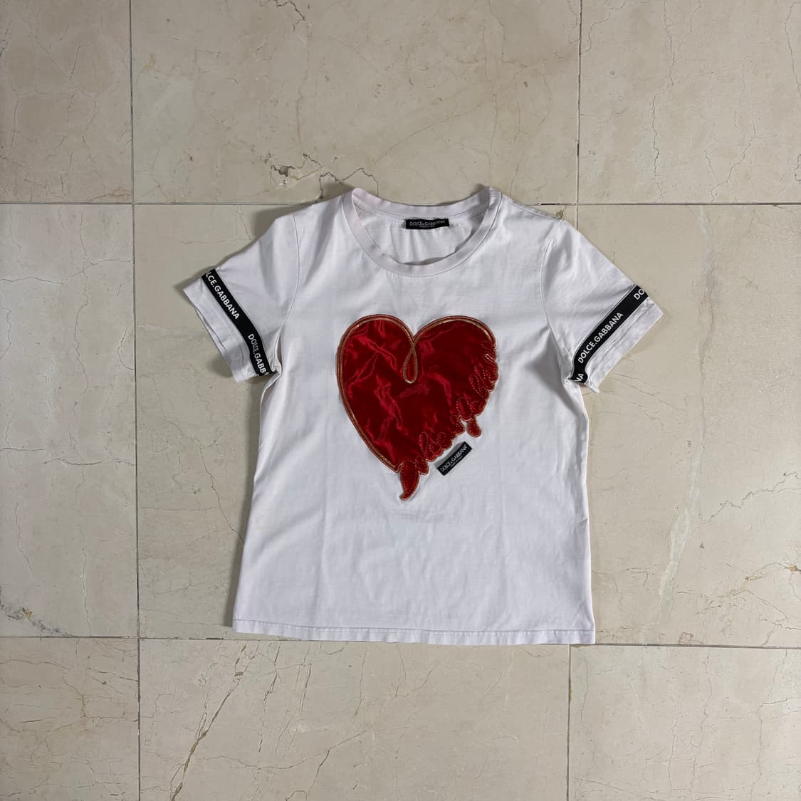 Dolce & Gabbana Velvet Heart T-Shirt 상품이미지3