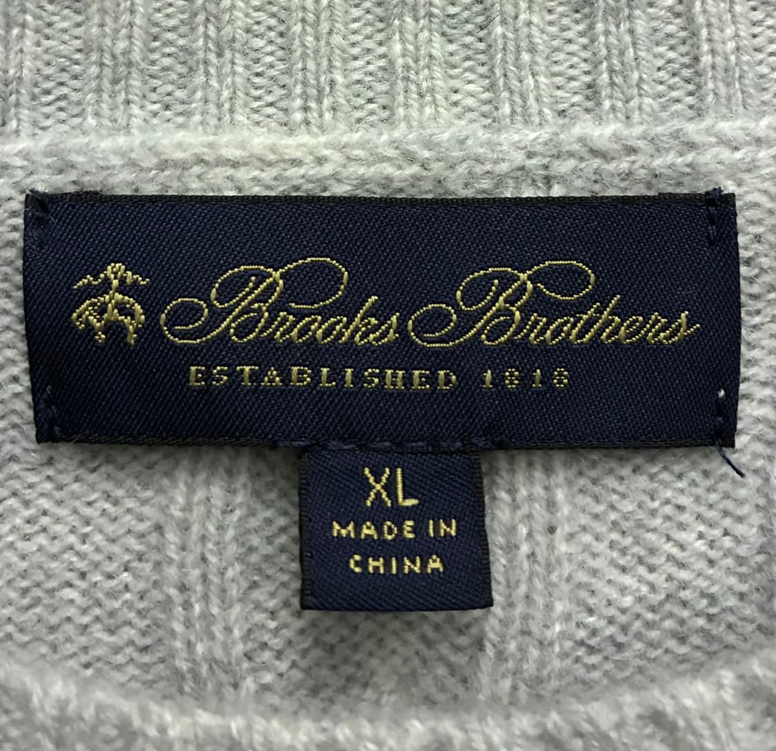 (XL)브룩스브라더스 램스울 케이블 꽈배기 니트 스웨터 그레이 상품이미지8