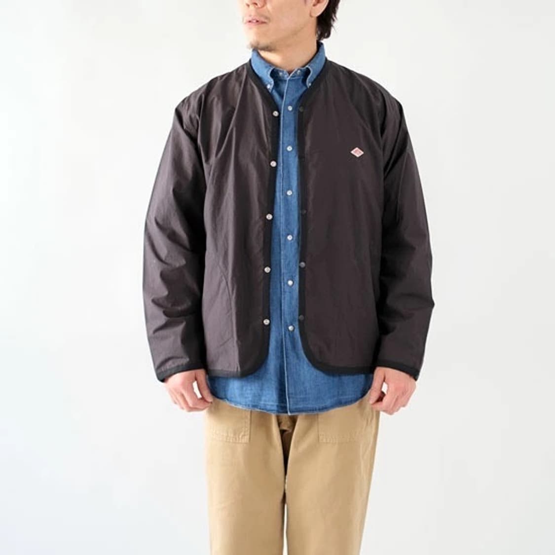 DANTON 단톤 브로드 클로스 코튼 셔츠 가디건 차콜컬러 44사이즈 상품이미지5