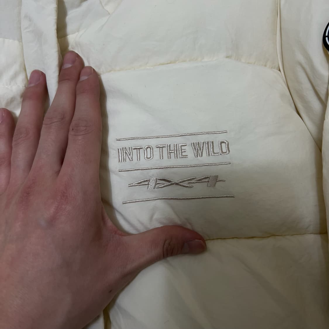 험머 남성 로고 화이트 후드 패딩 XL/105  상품이미지5