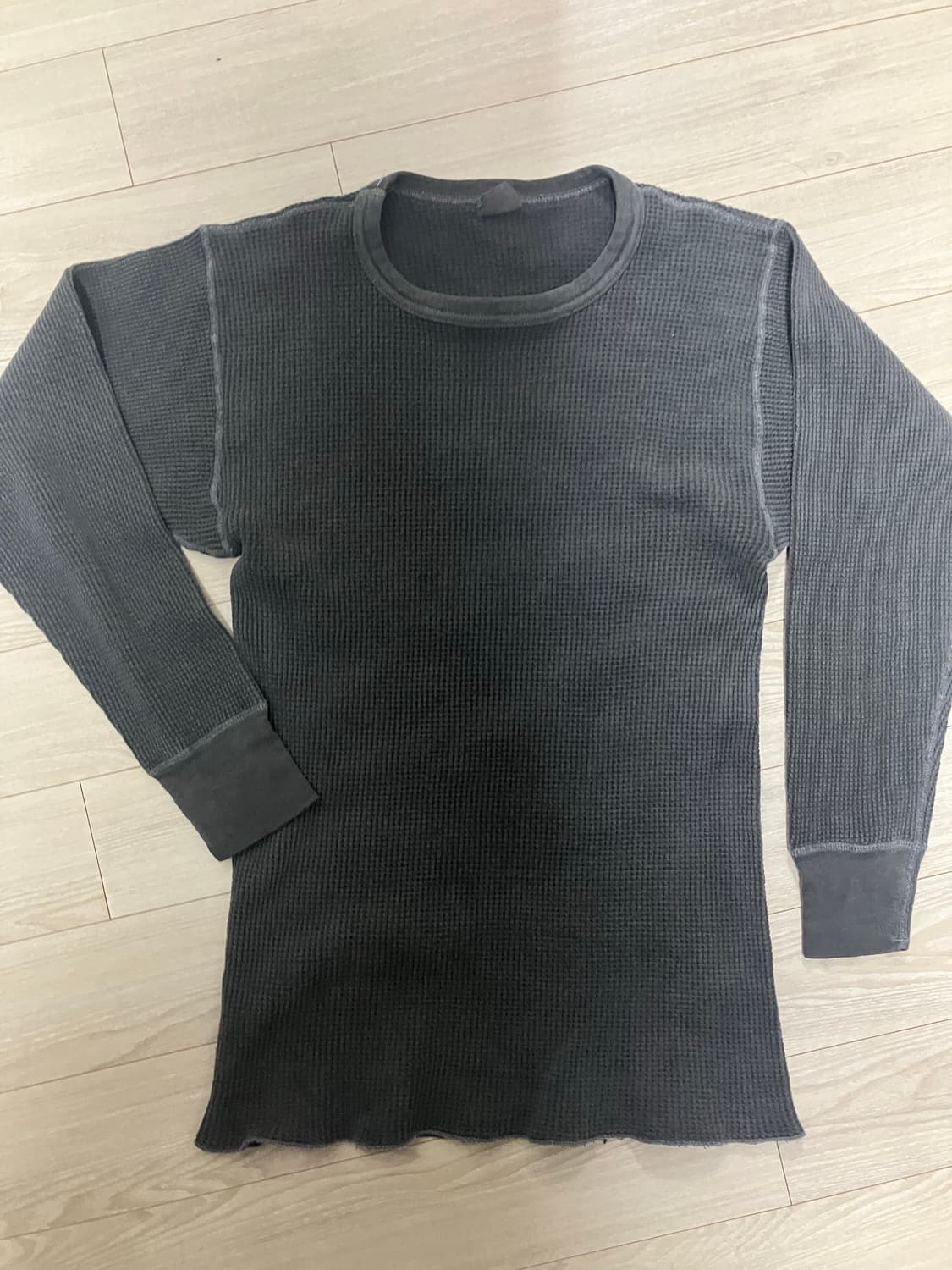 빈티지 써멀 와플 롱슬리브 차콜 상품이미지1