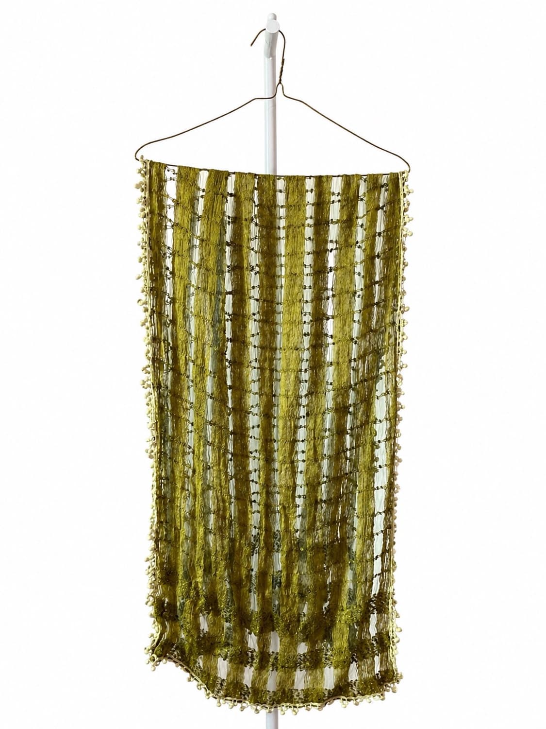 빈티지 시스루 스트라이프 니트 머플러 카키 상품이미지3