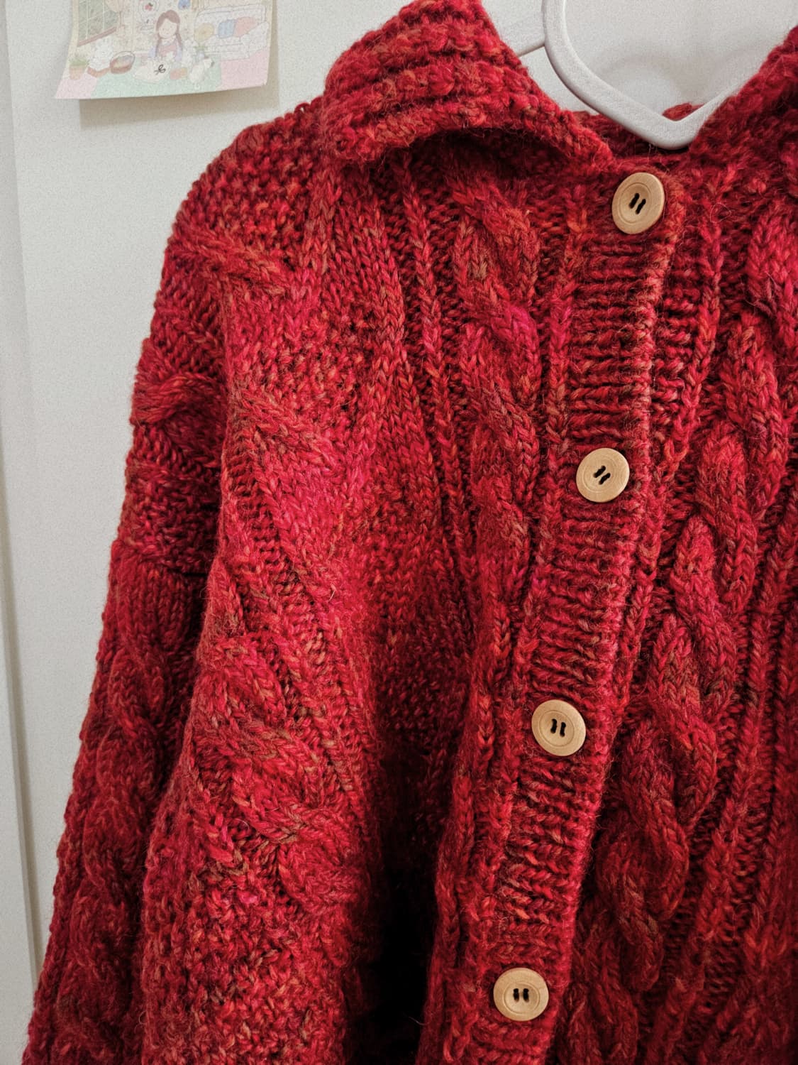 꽃소녀빈티지 크리스마스 레드 니트가디건 상품이미지3