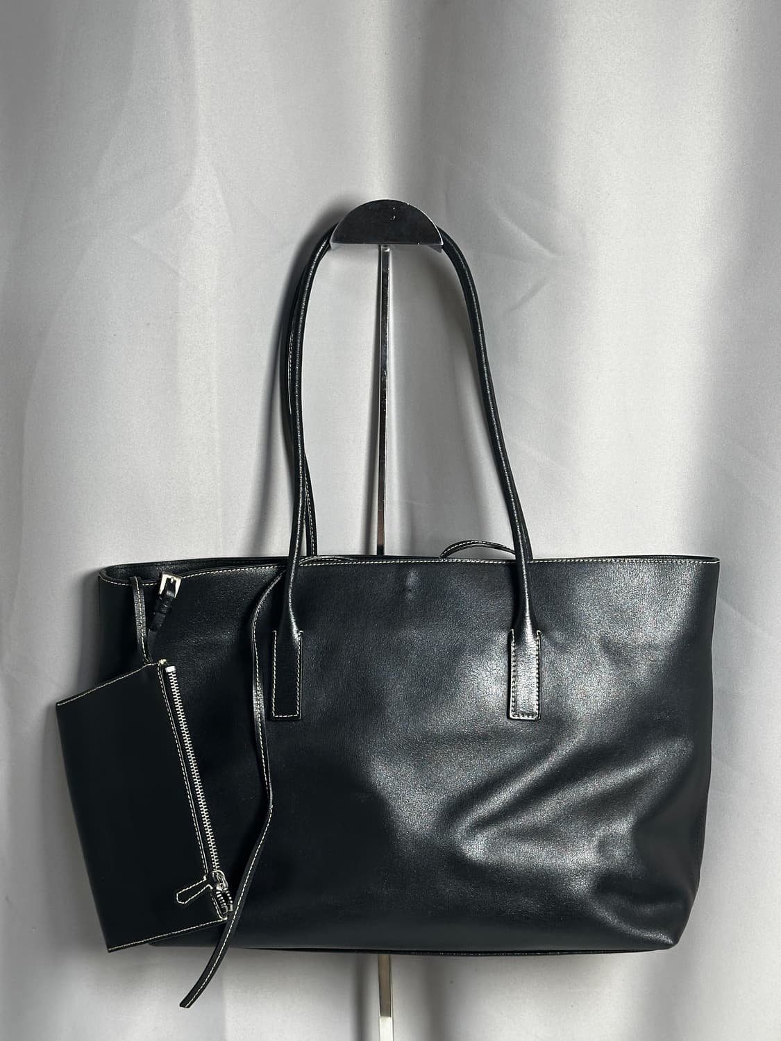 프라다 블랙 레더 토트백 상품이미지4