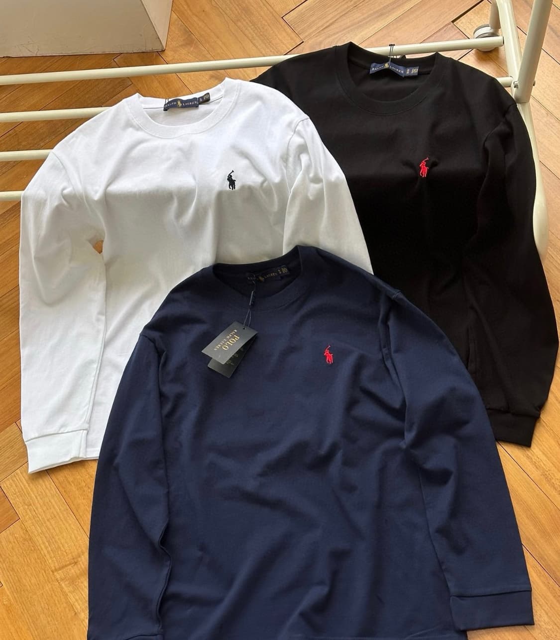 (정품/새상품) 폴로 롱슬리브 화이트 블랙 네이비 상품이미지1