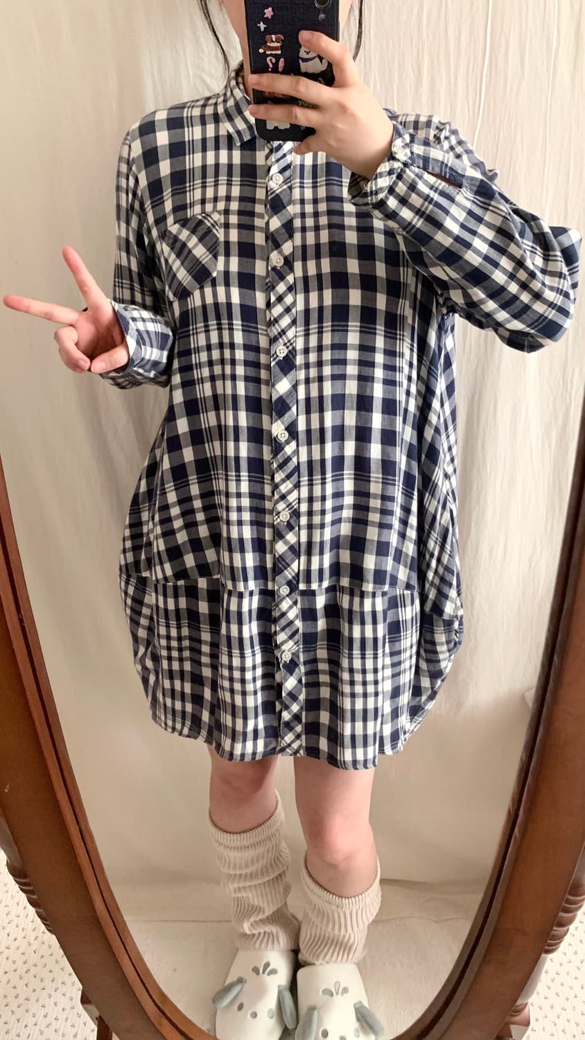 Heart Market 벌룬 체크 셔츠원피스 상품이미지4