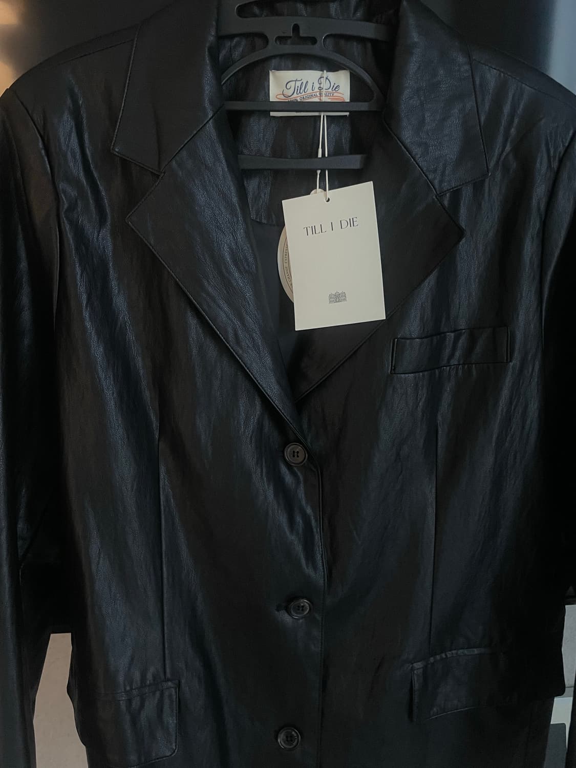 틸아이다이 블랙 레더 자켓 FREE 상품이미지5