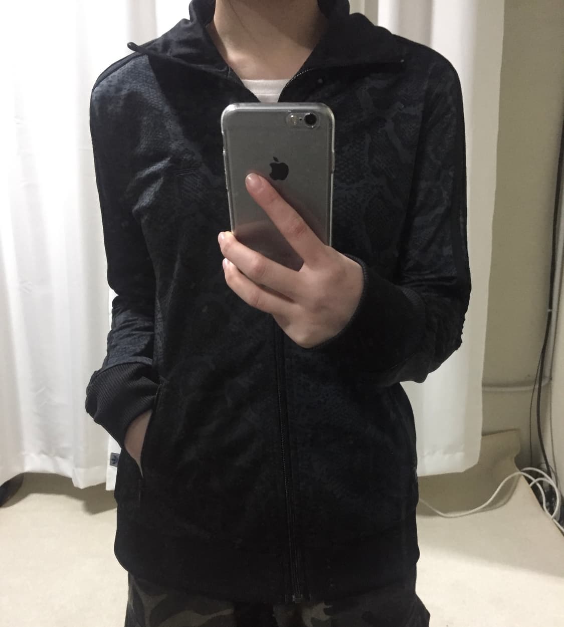 아디다스 뱀피 올블랙 패턴 트랙탑 파이어버드 져지 상품이미지1