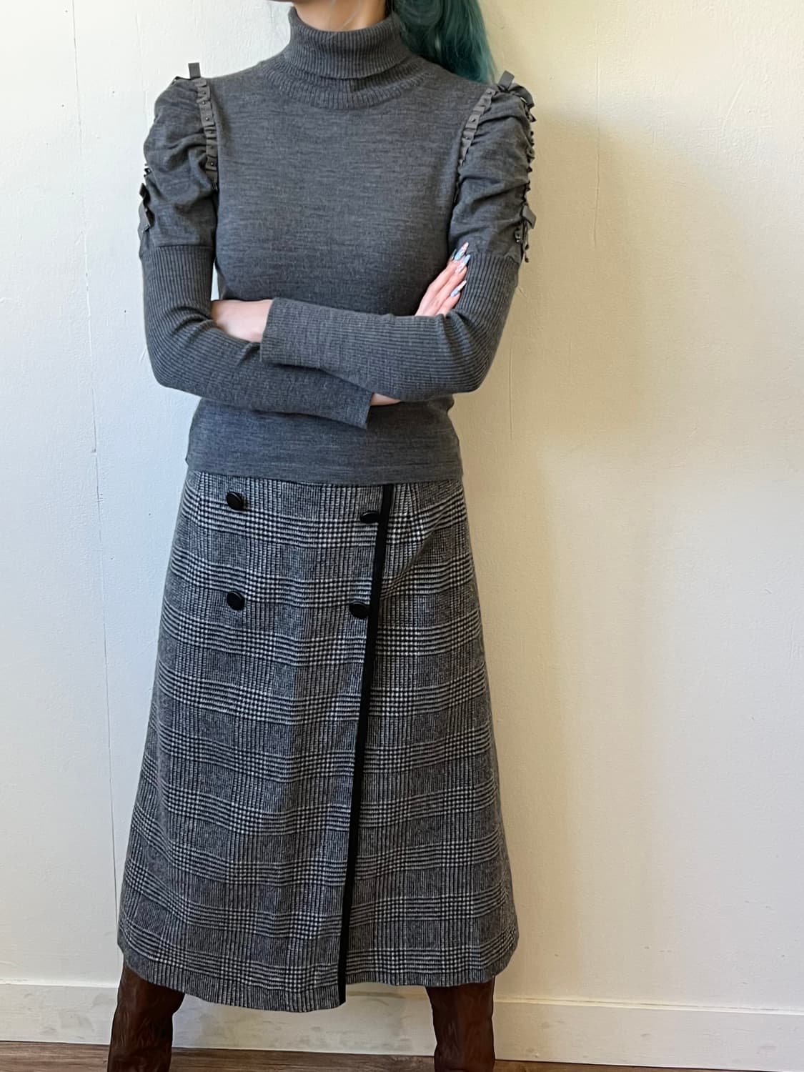 SATOKOfSTYLE 로브 셔링 터틀넥 상품이미지4