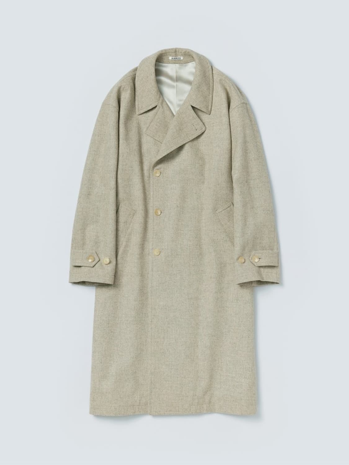 오라리 21fw 셰틀랜드 울 더블 코트 베이지 상품이미지1