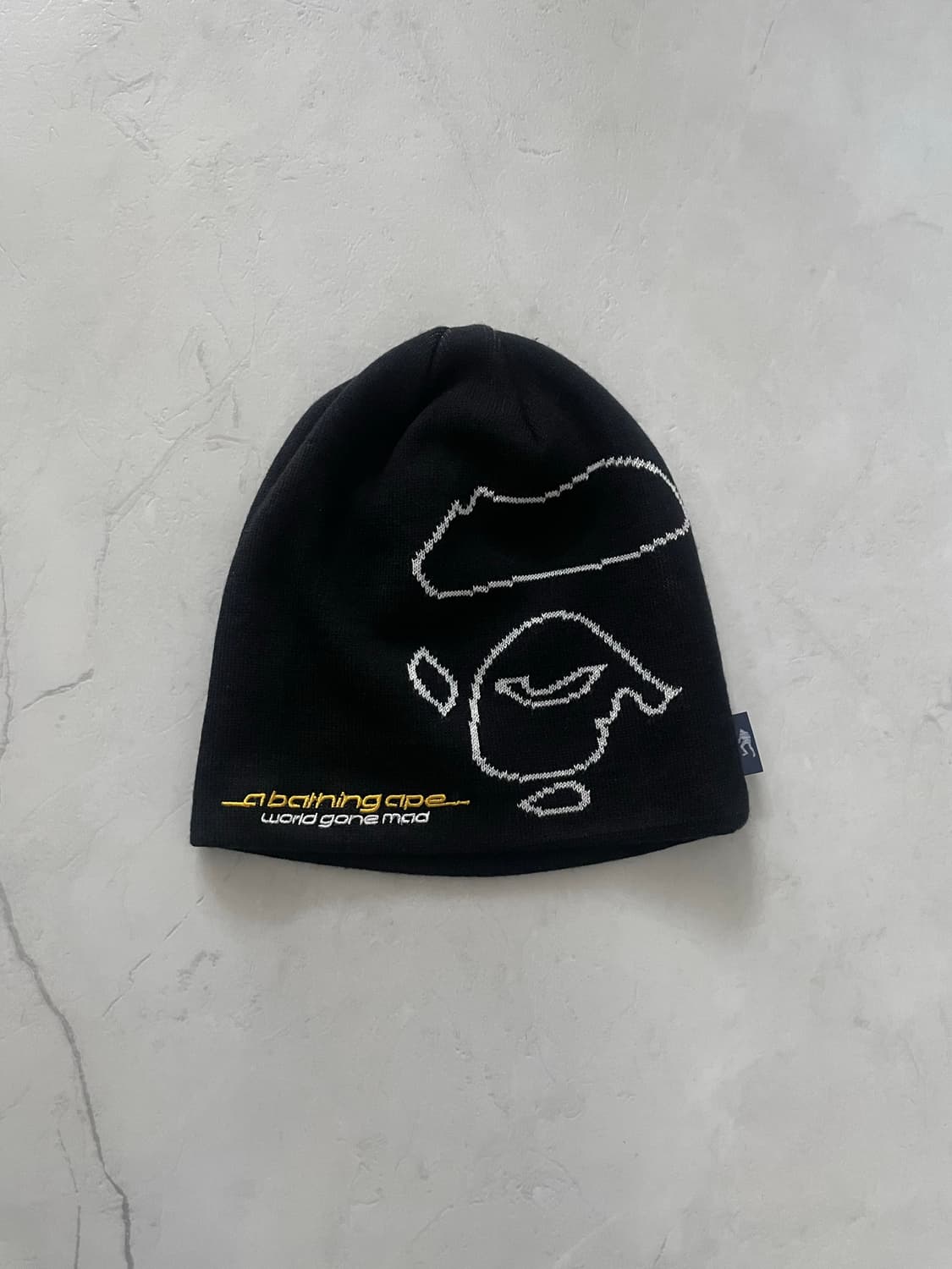 베이프 에이프 페이스 니트 캡 블랙 상품이미지1