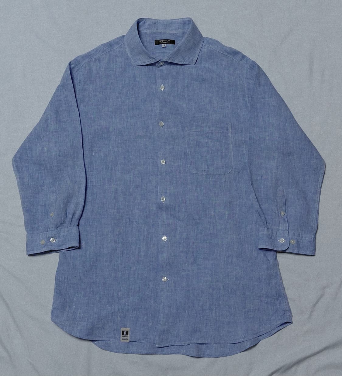 [105] ORIHICA 린넨 100% 7~8부 셔츠 (스카이블루) 상품이미지1