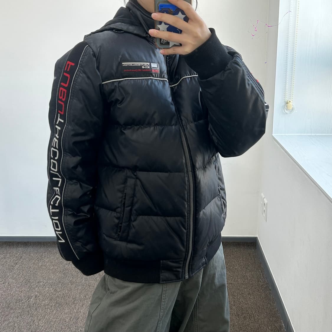 FUBU 후부 트랙 포인트 블랙 패딩  상품이미지2