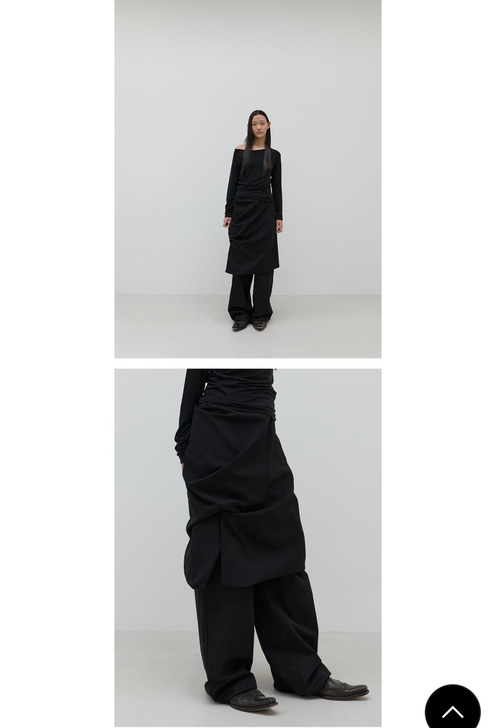 repose 리포스 Midi Drape Skirt (black) 상품이미지3