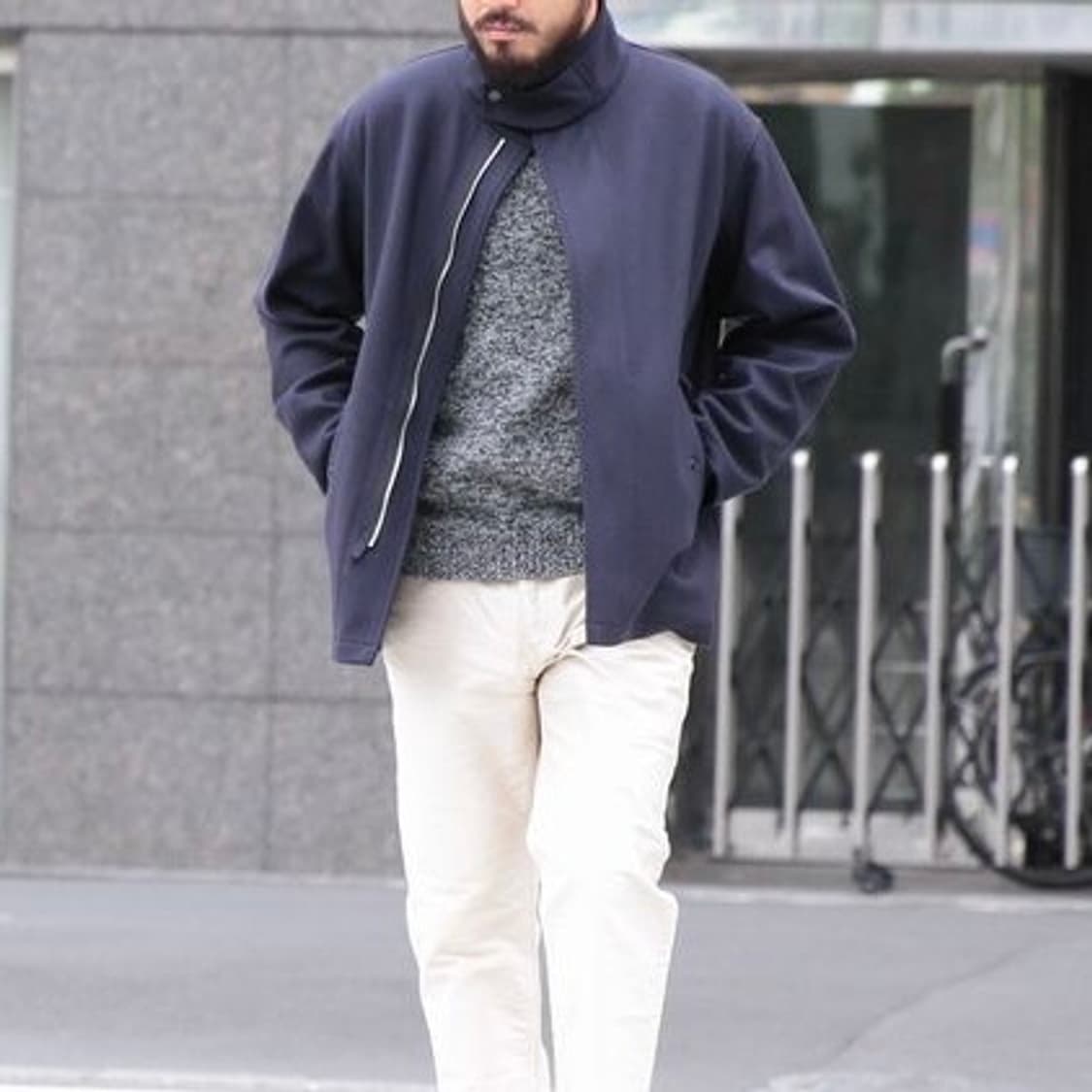 [2]코모리 펠튼 울 나일론 Zip 블루종 자켓 상품이미지3