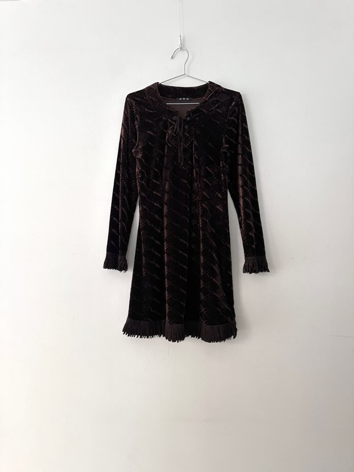 Velvet chestnut tassel ops / brown 상품이미지6