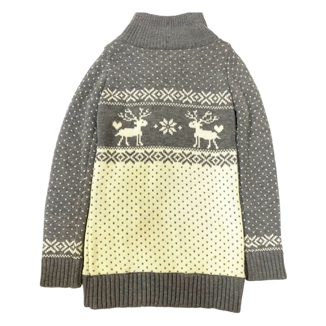 빈티지 노르딕 크리스마스 도트 땡땡이 니트 집업 원피스 상품이미지2