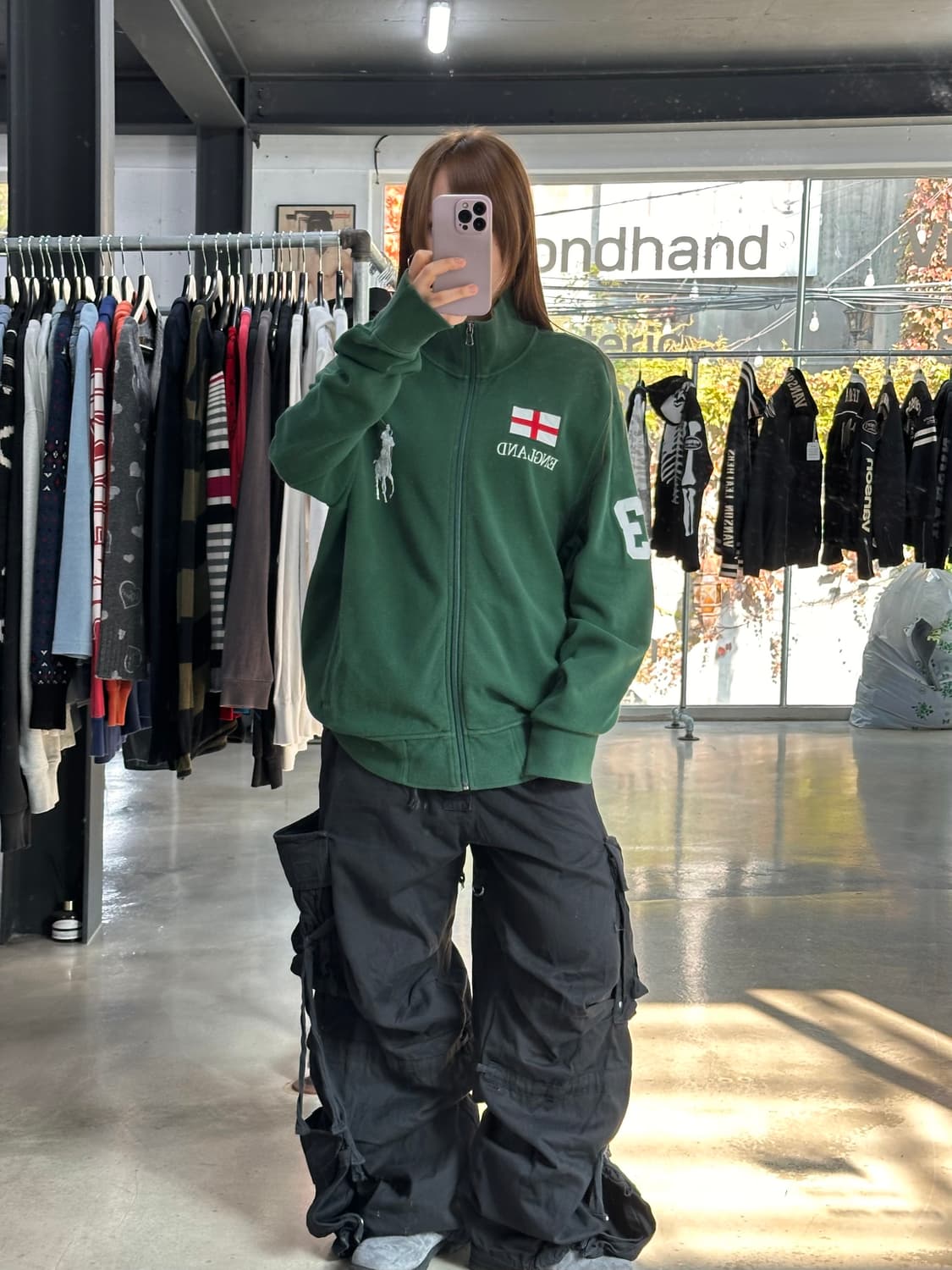 폴로 랄프로렌90s 잉글랜드 빅포니 넘버링 져지집업 그린 상품이미지2