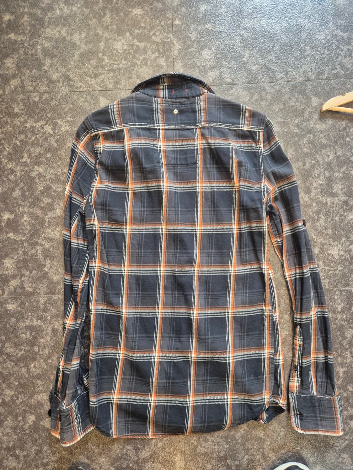 슈퍼드라이(Superdry)의 오렌지 네이비 체크 셔츠 - S 상품이미지5